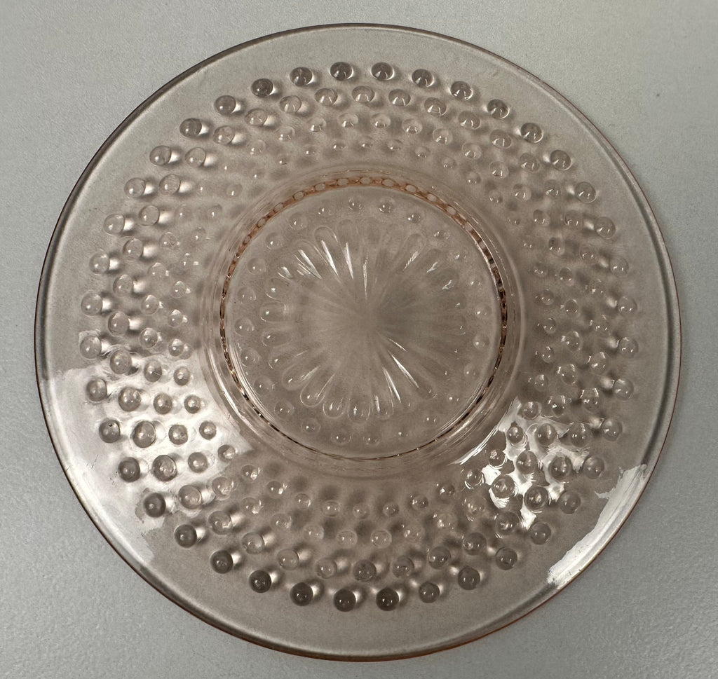 Pink Depression Glass 6 inch Plate - “Hobnail” Anchor Hocking  | Circa 1934-1936