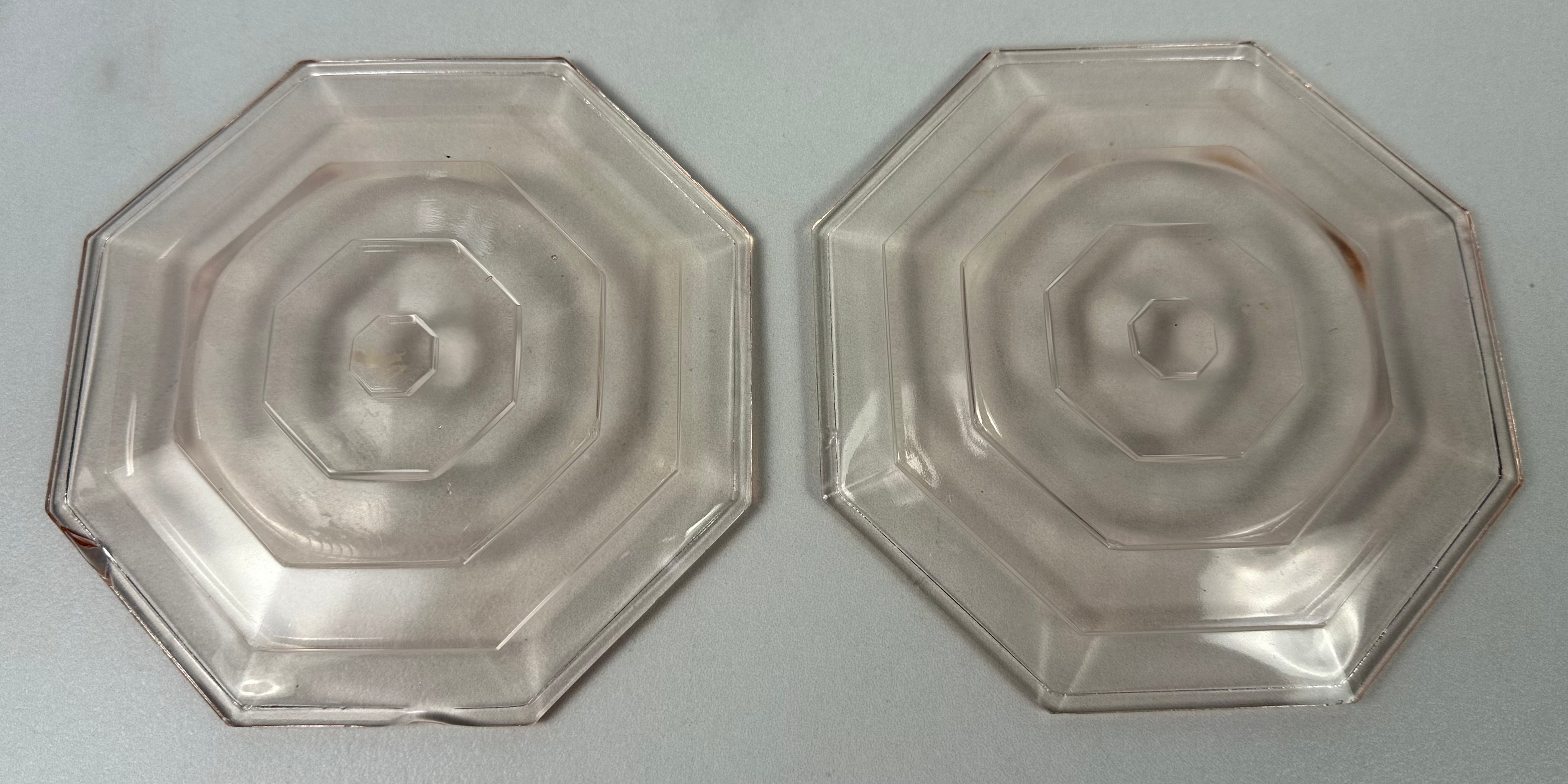 Pink Depression Glass 6 inch Hexagon Plate - Unknown Maker and Pattern | Circa 1930’s