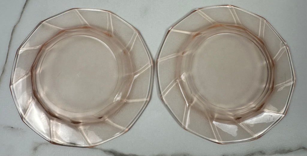 Pink Depression Glass 8 inch Plate - “Twist” Heisey Glass   | Circa 1928-1937