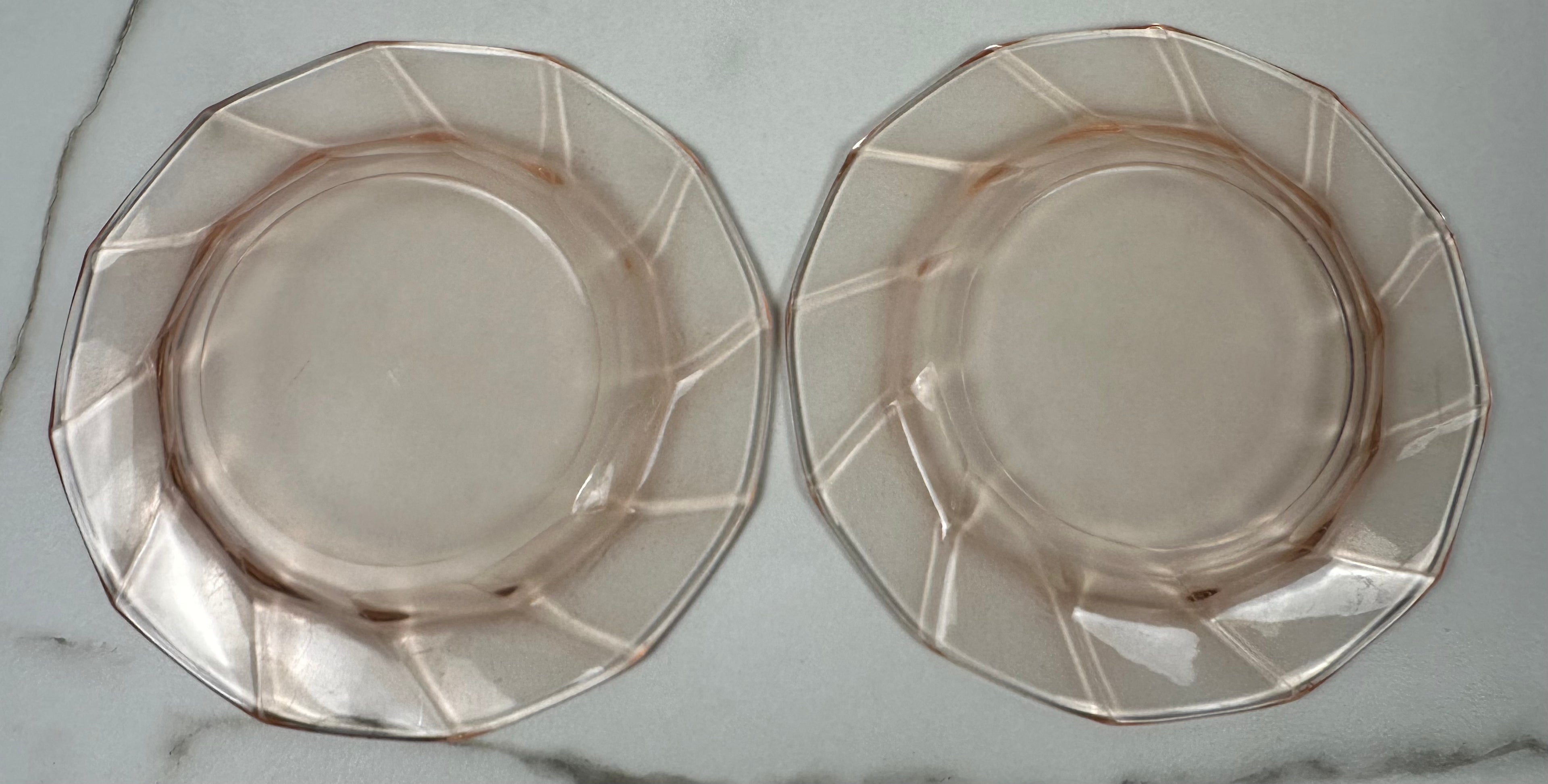 Pink Depression Glass 8 inch Plate - “Twist” Heisey Glass   | Circa 1928-1937
