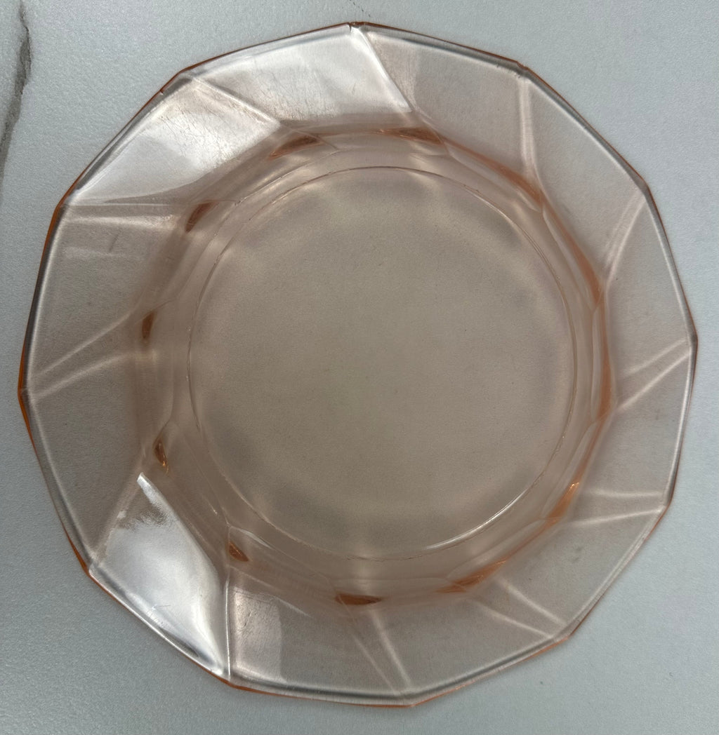 Pink Depression Glass 8 inch Plate - “Twist” Heisey Glass   | Circa 1928-1937