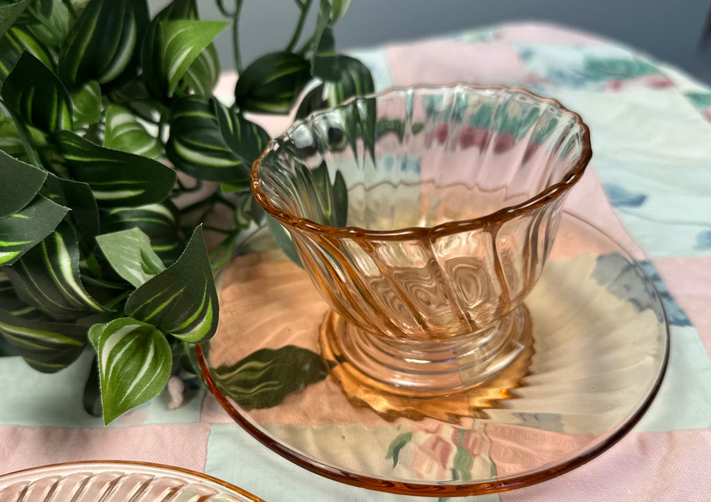 Pink Depression Glass 6 inch Plate "Twisted Optic" Imperial Glass  | Co 1927-1930