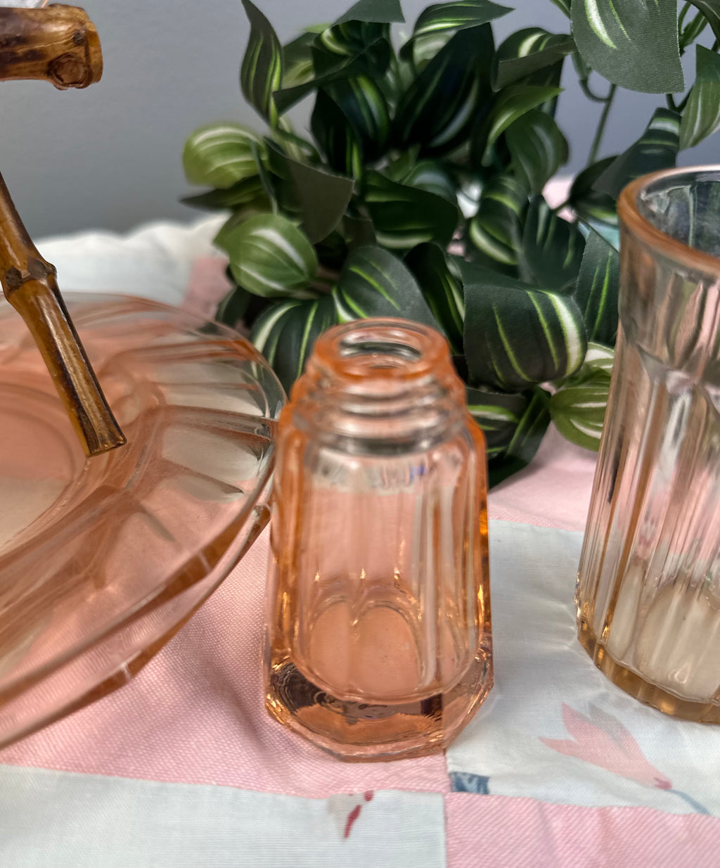 Pink Depression Glass Shaker (no top) - Unknown Maker and Pattern | Circa 1930’s