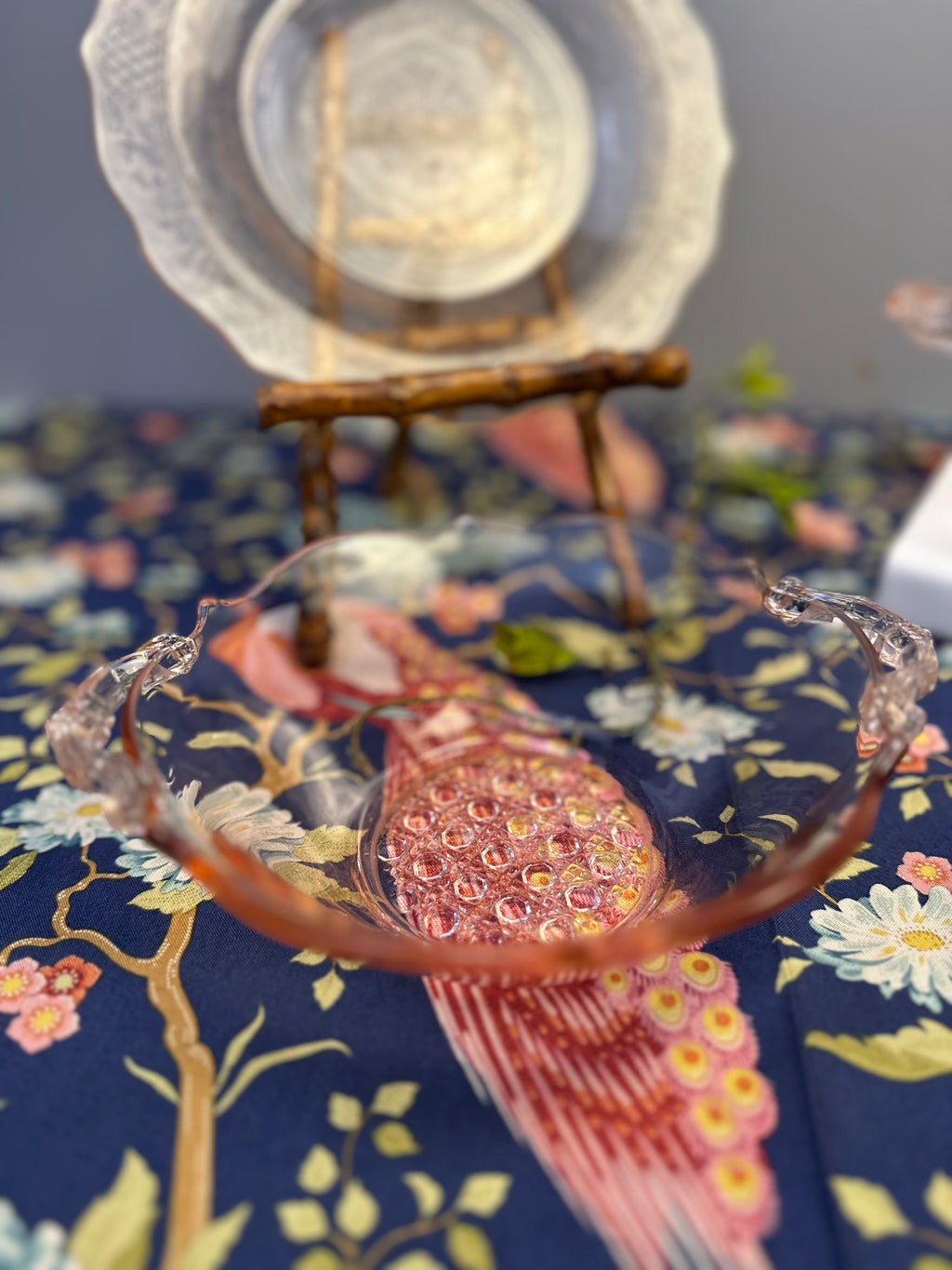 Pink Depression Glass 6 1/2 inch Bon Bon/Candy Dish  - “Landrum” Lancaster Glass  | Circa 1934-1937