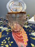 Pink Depression Glass Open Sugar Bowl - “Madrid”  Indiana Glass | Circa 1932-1939