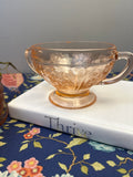 Pink Depression Glass Footed Open Sugar Bowl - “Sharon /Cabbage Rose”  Federal Glass | Circa 1935-1939