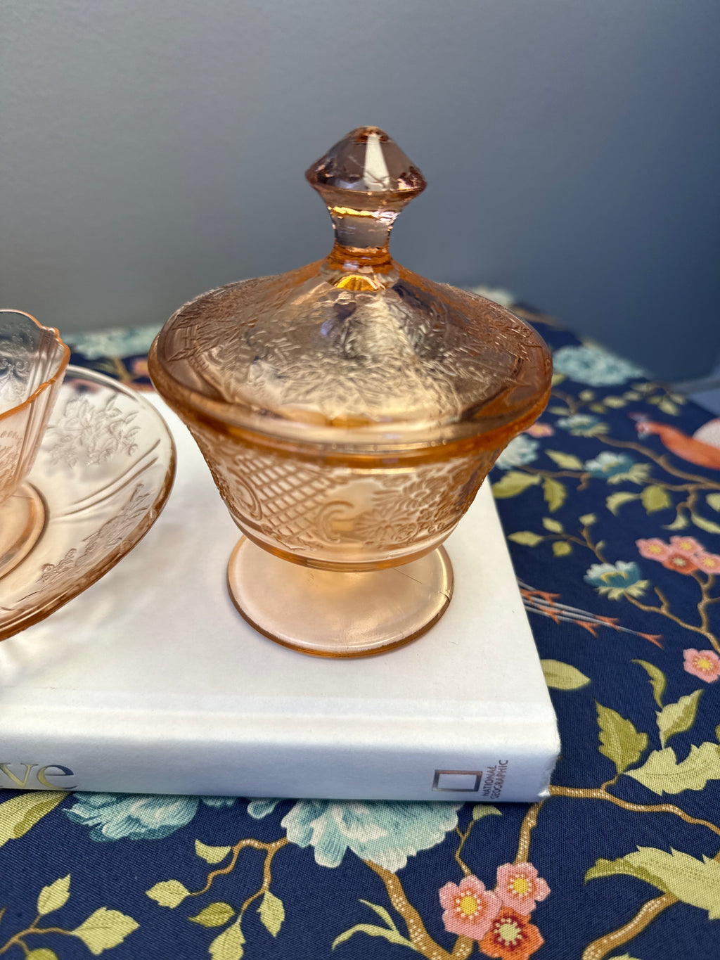 Pink Depression Glass  Dessert Bowl - “Normandie Bouquet” Federal Glass Co. | Circa 1933-1940