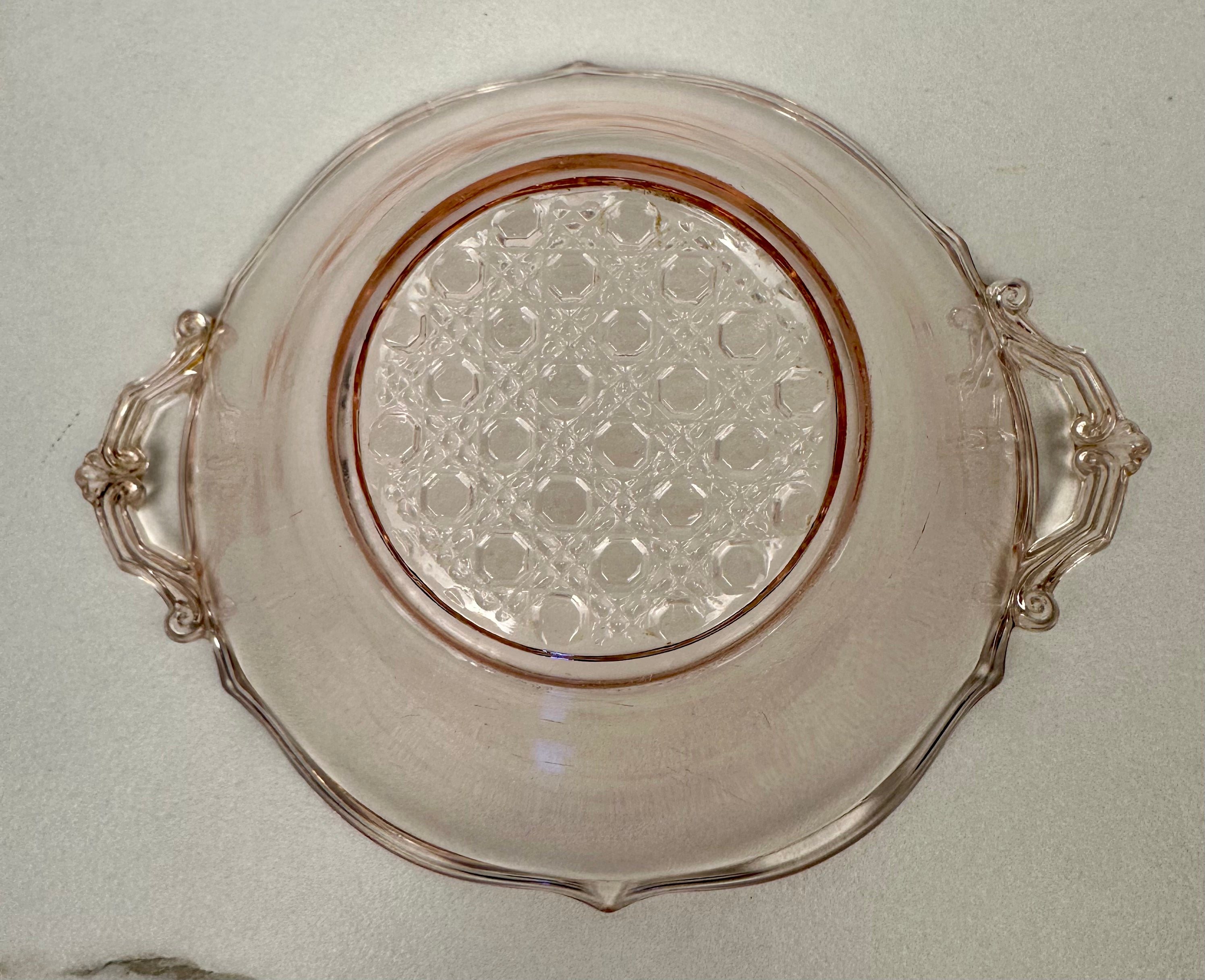 Pink Depression Glass 6 1/2 inch Bon Bon/Candy Dish  - “Landrum” Lancaster Glass  | Circa 1934-1937