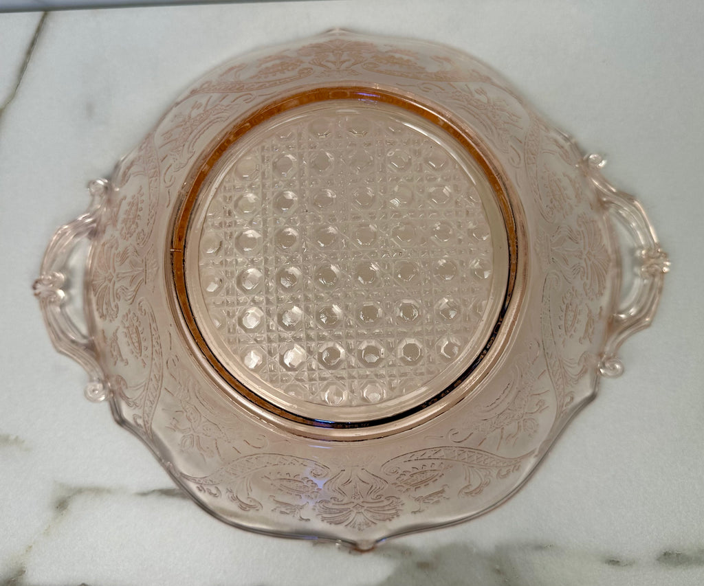 Pink Depression Glass 9 1/2 inch Bowl   - “Landrum” Lancaster Glass  | Circa 1934-1937