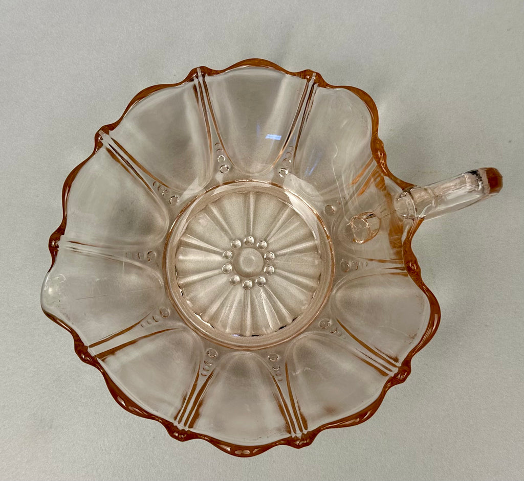 Pink Depression Glass Candy Dish - "Oyster and Pearl" Anchor Hocking | Circa 1938-1940