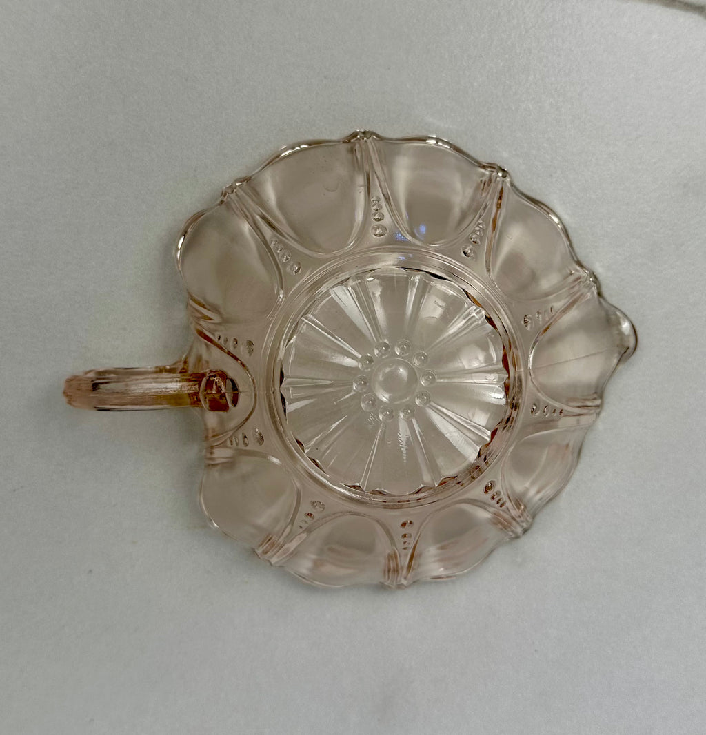 Pink Depression Glass Candy Dish - "Oyster and Pearl" Anchor Hocking | Circa 1938-1940