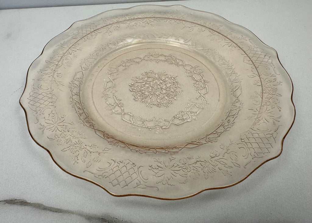 Pink Depression Glass Luncheon Plate - "Normandie" Federal Glass | Circa 1933-1940