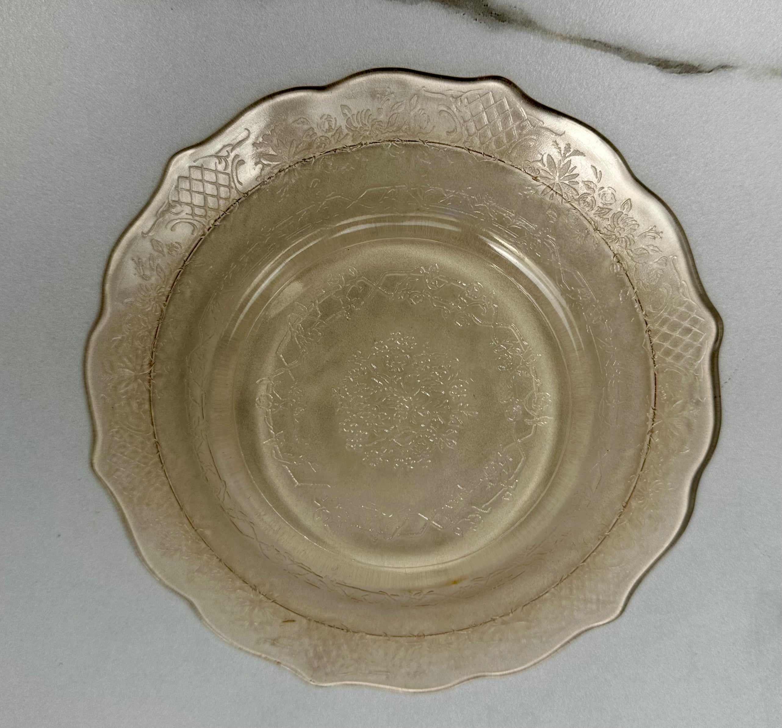 Pink Depression Glass Luncheon Plate - "Normandie" Federal Glass | Circa 1933-1940