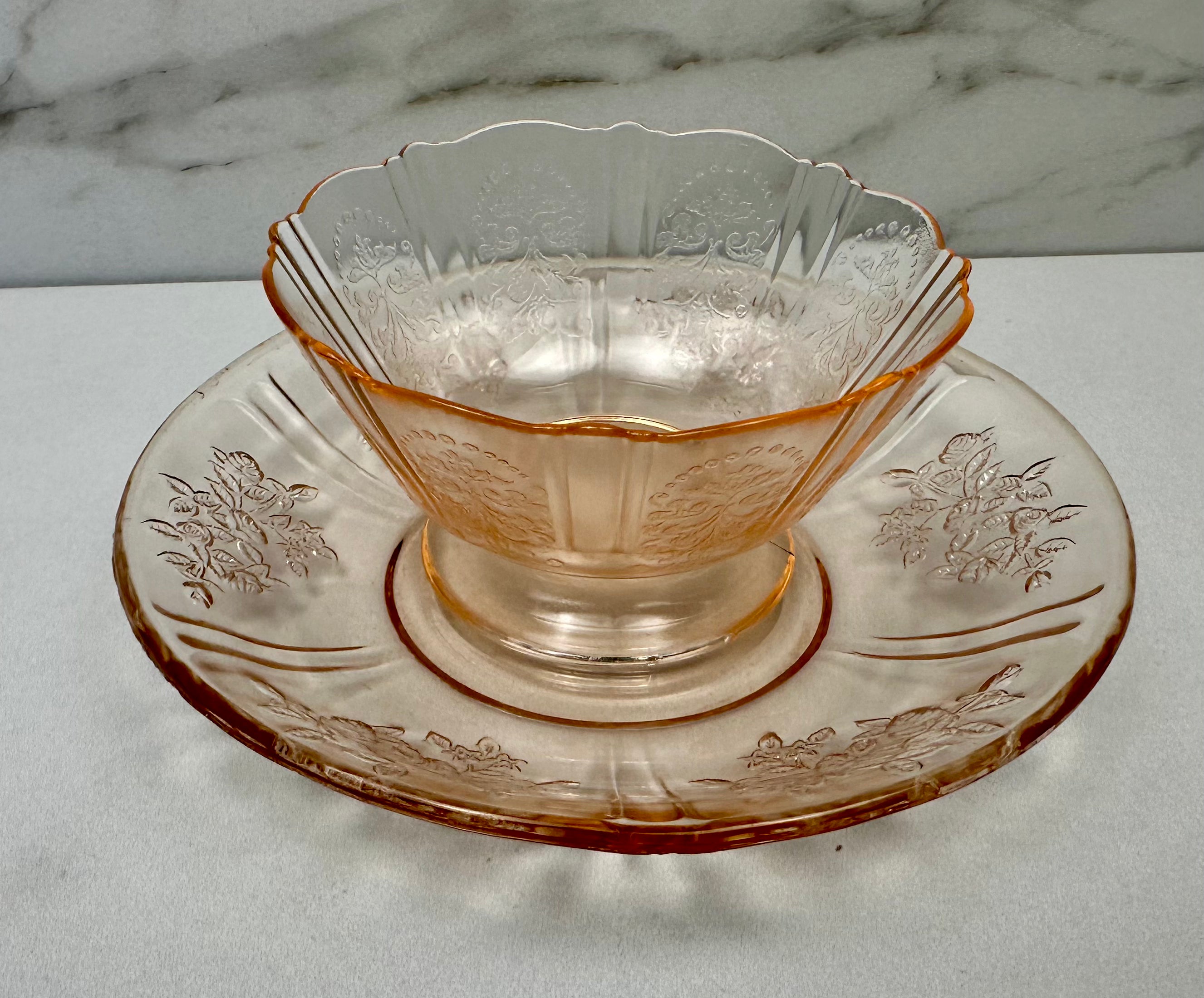 Pink Depression Glass  Sherbet - “American Sweetheart”  Macbeth Evans | Circa 1930-1936