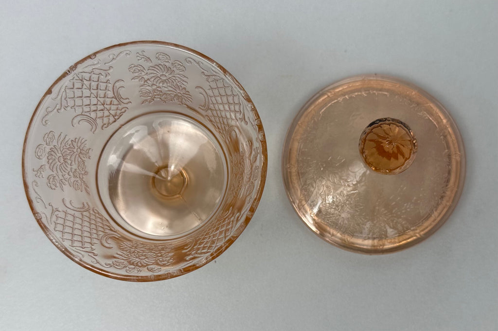 Pink Depression Glass  Dessert Bowl - “Normandie Bouquet” Federal Glass Co. | Circa 1933-1940