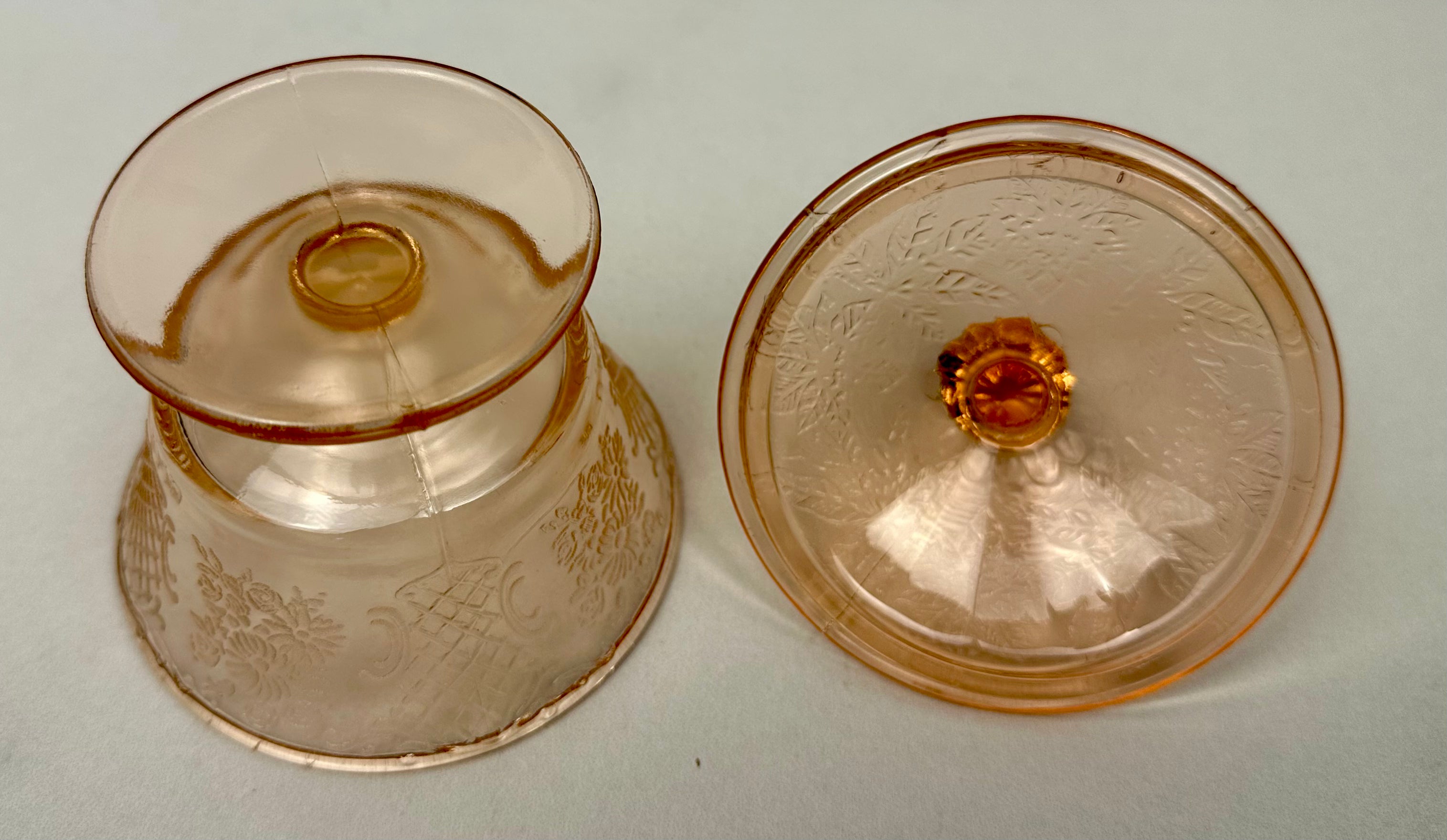Pink Depression Glass  Dessert Bowl - “Normandie Bouquet” Federal Glass Co. | Circa 1933-1940