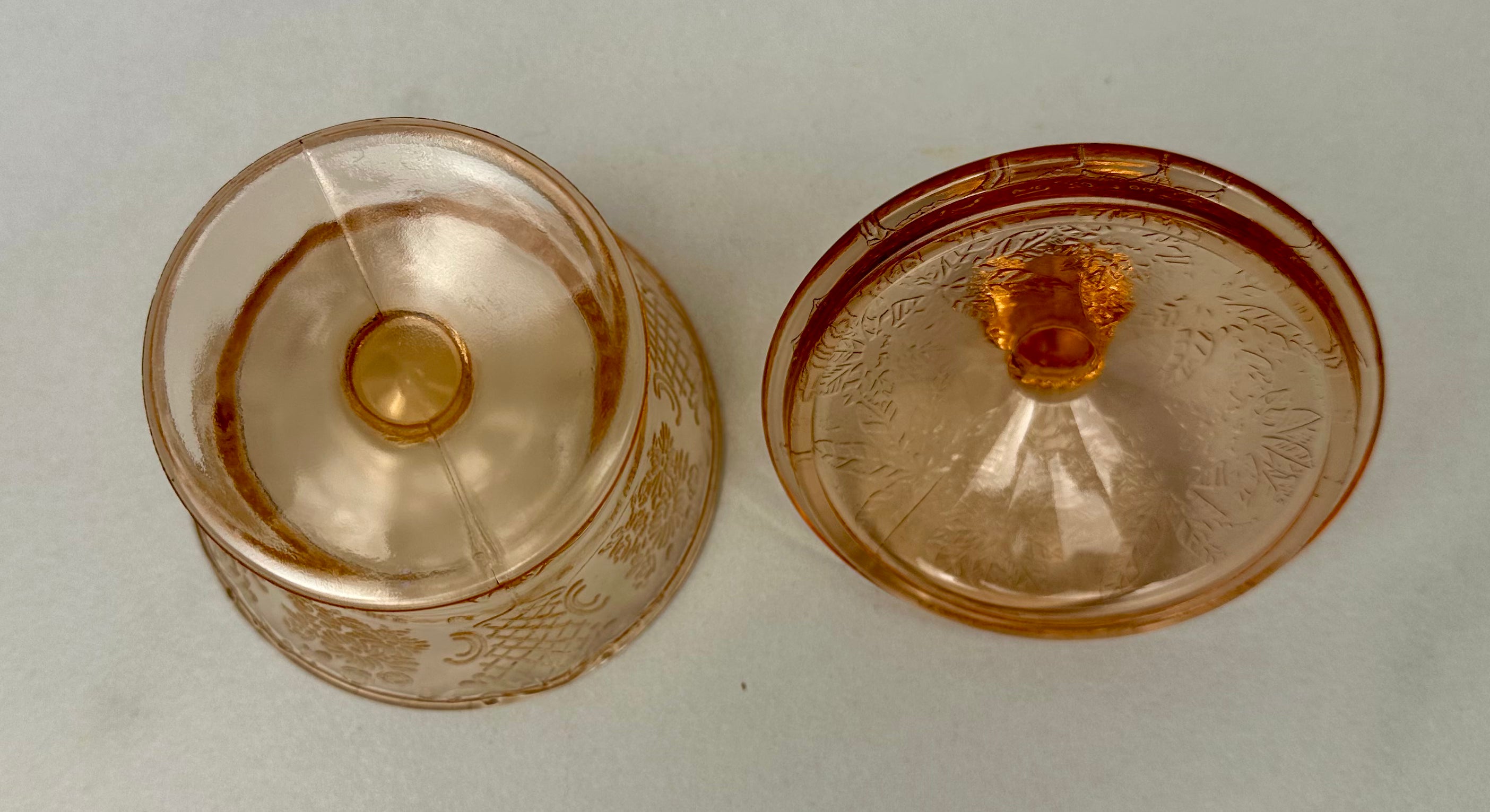 Pink Depression Glass  Dessert Bowl - “Normandie Bouquet” Federal Glass Co. | Circa 1933-1940