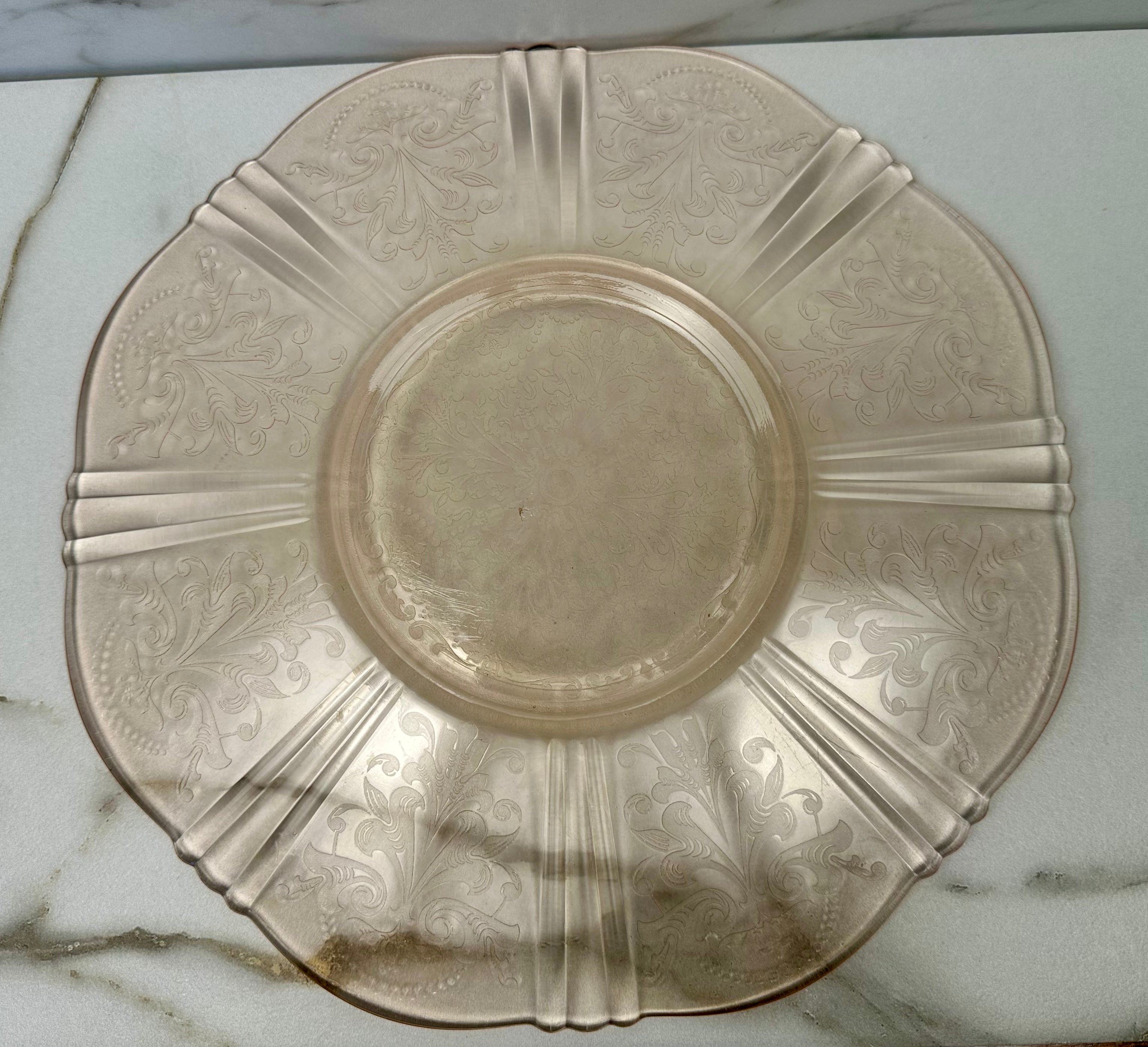 Pink Depression Glass  Platter -  “American Sweetheart”  Macbeth- Evans | Circa 1930-1936