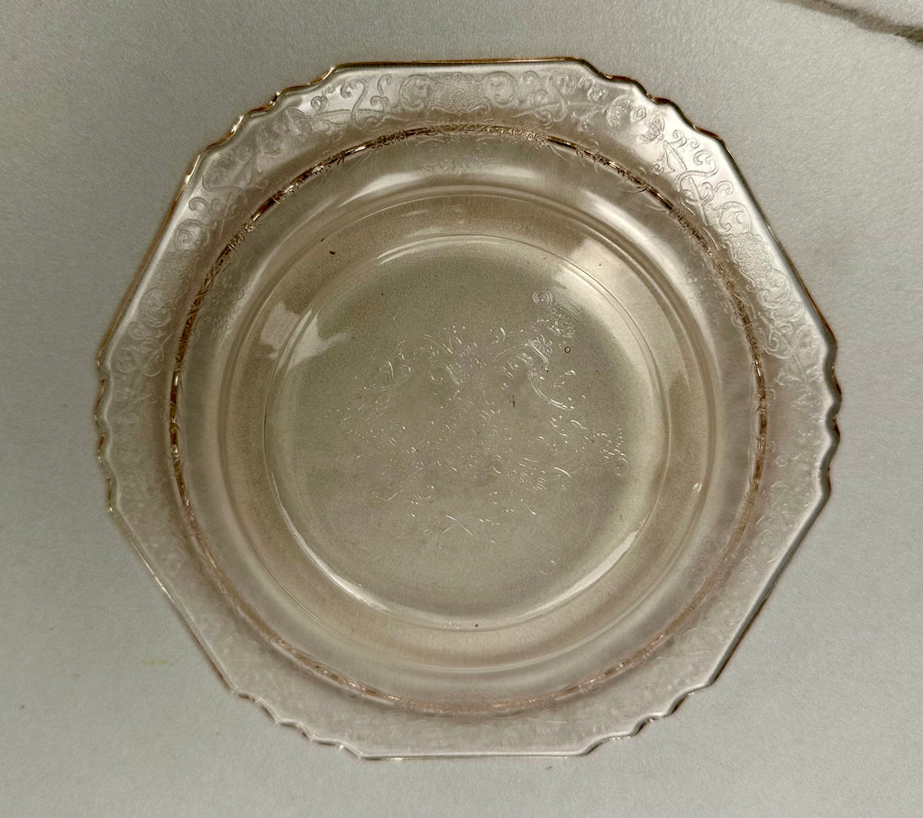 Pink Depression Glass Salad Plate- ““Florentine” Hazel Atlas | Circa 1932-1935