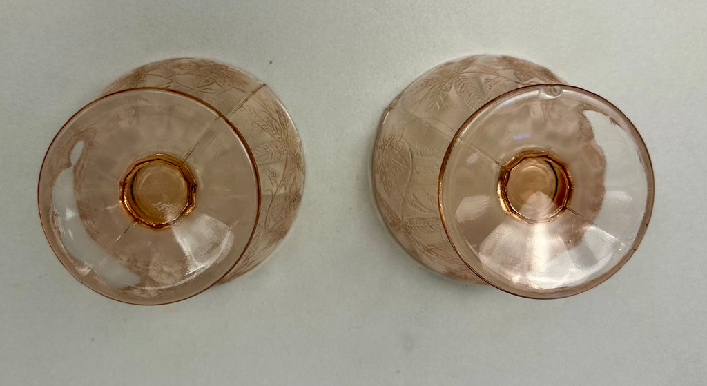 Pink Depression Glass Sherbert - “Poinsettia Pink” Jeanette Glass | Circa  1932-1935