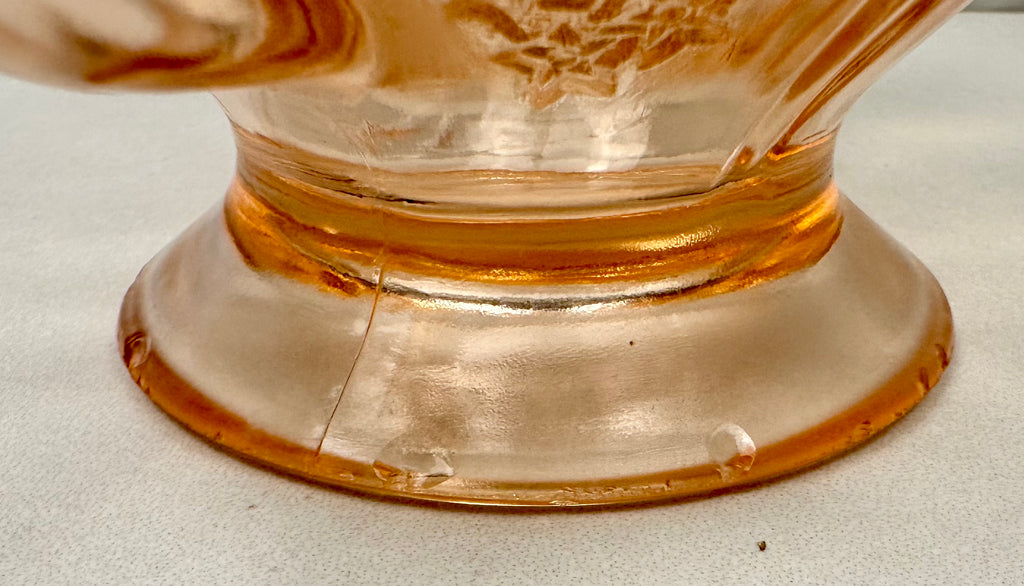 Pink Depression Glass Footed Open Sugar Bowl - “Sharon /Cabbage Rose”  Federal Glass | Circa 1935-1939