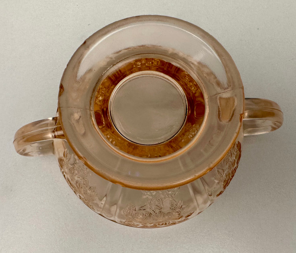 Pink Depression Glass Footed Open Sugar Bowl - “Sharon /Cabbage Rose”  Federal Glass | Circa 1935-1939