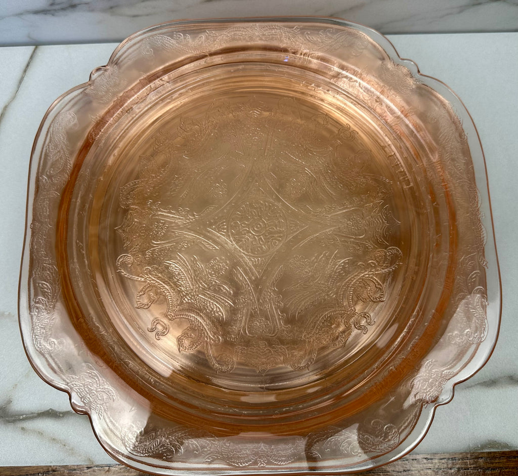 Pink Depression Glass 10 inch Plate -  “Madrid”  Federal Glass | Circa 1932-1938