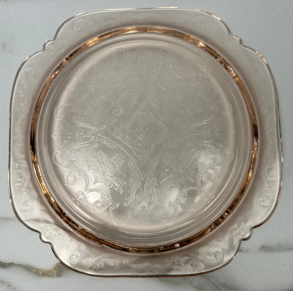 Pink Depression Glass 10 inch Plate -  “Madrid”  Federal Glass | Circa 1932-1938