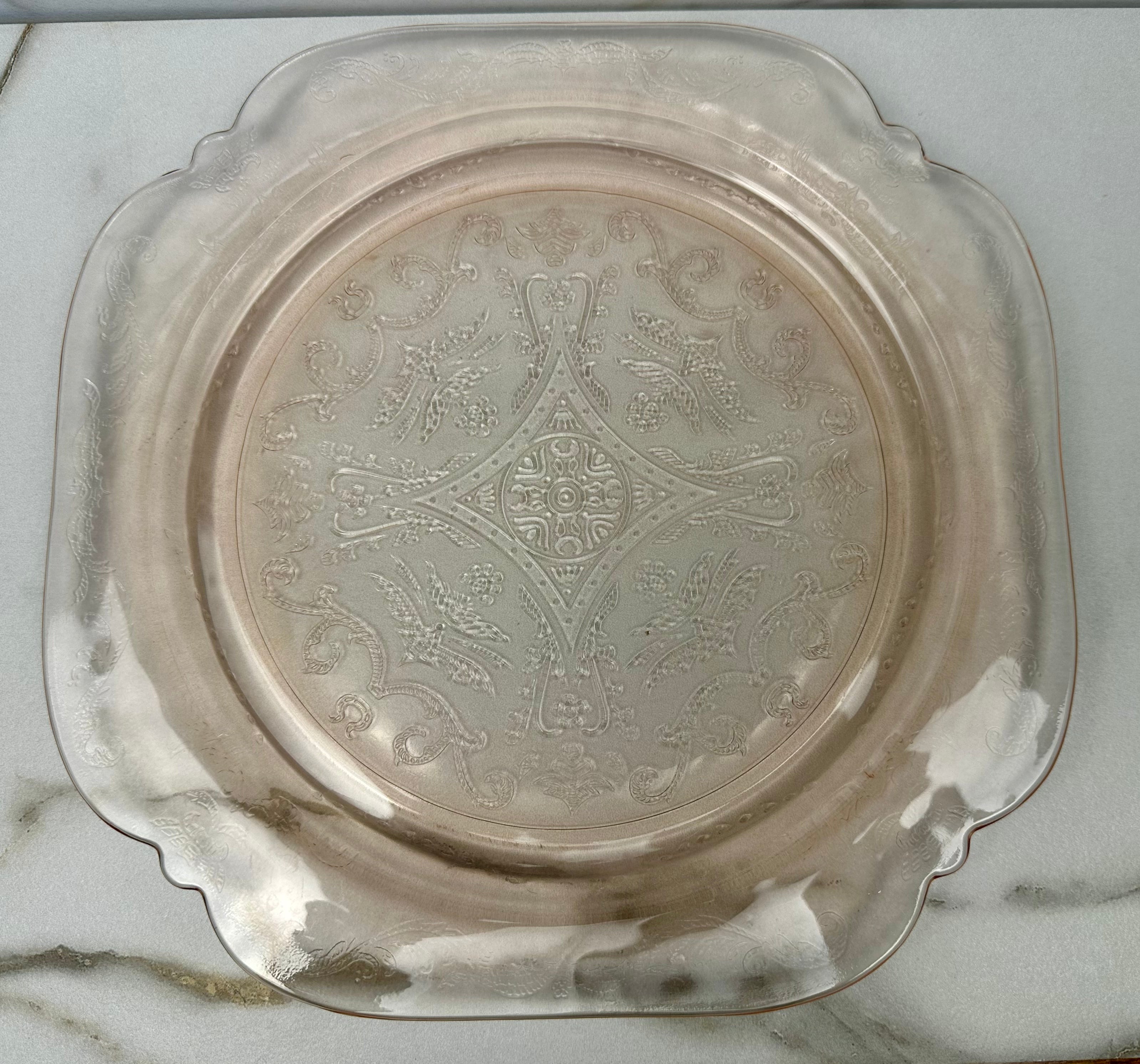 Pink Depression Glass 10 inch Plate -  “Madrid”  Federal Glass | Circa 1932-1938