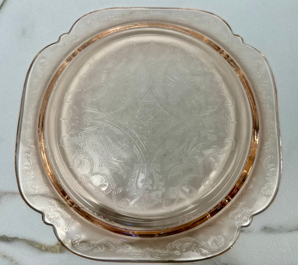 Pink Depression Glass 10 inch Plate -  “Madrid”  Federal Glass | Circa 1932-1938