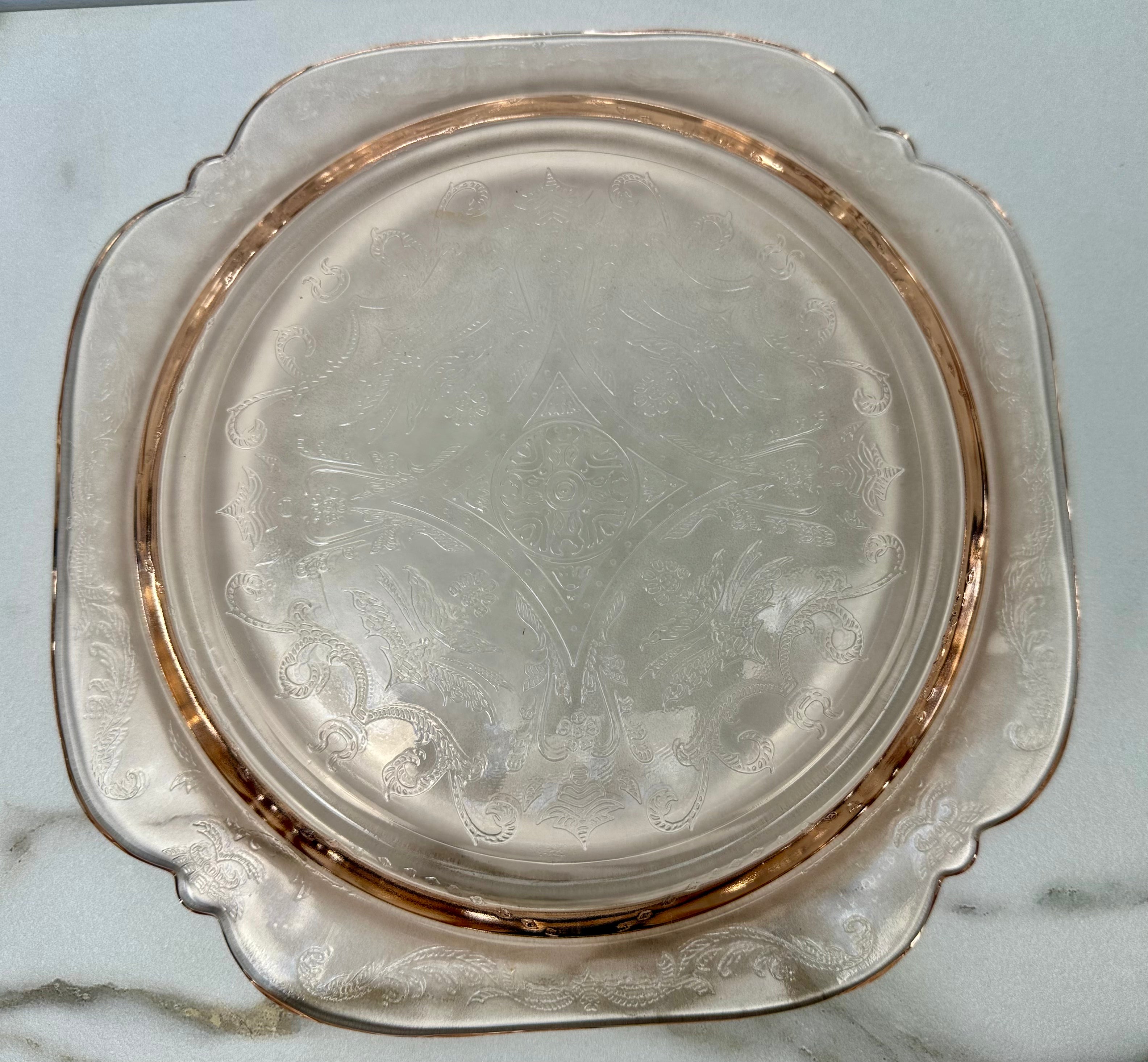 Pink Depression Glass 10 inch Plate -  “Madrid”  Federal Glass | Circa 1932-1938