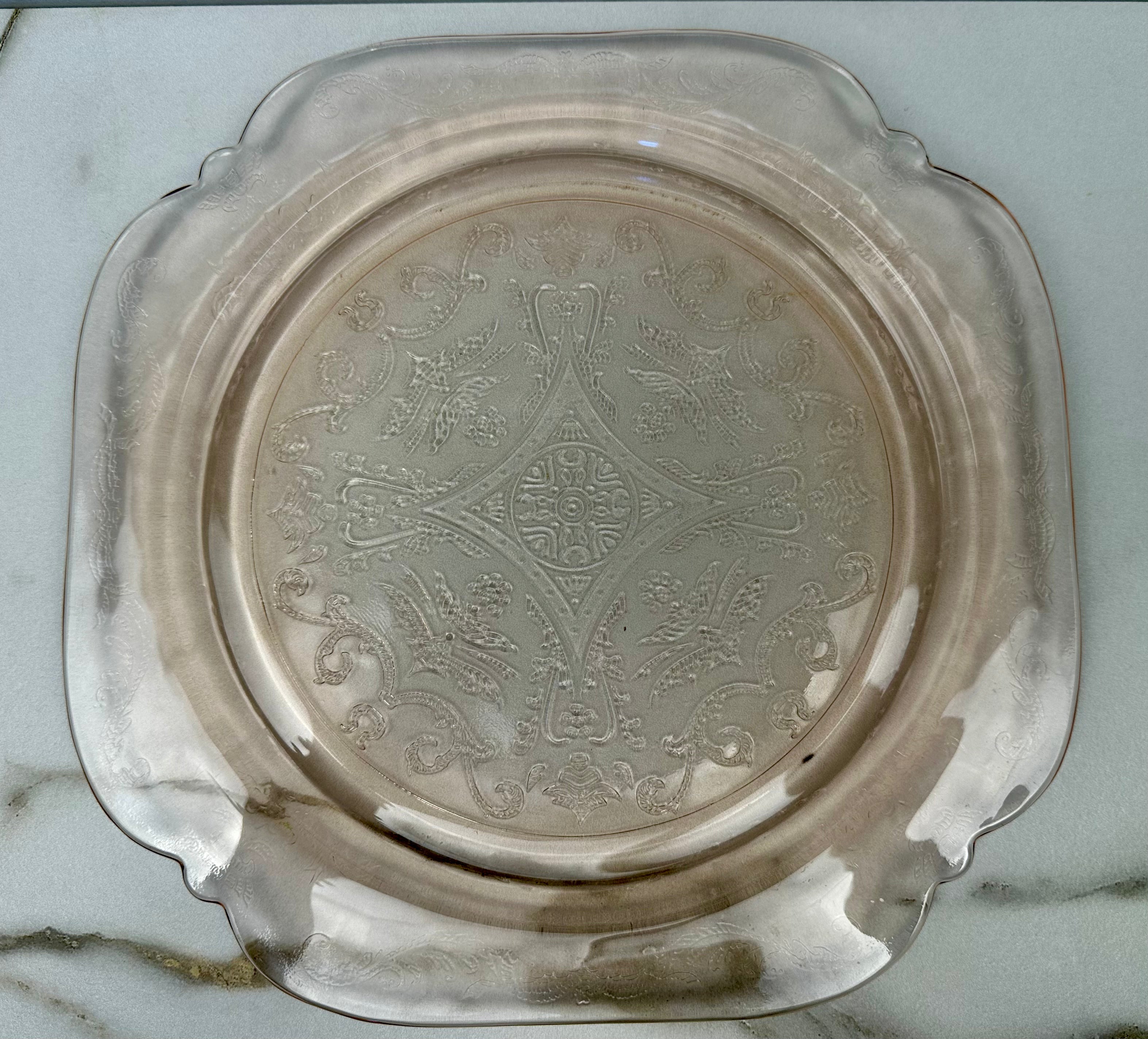 Pink Depression Glass 10 inch Plate -  “Madrid”  Federal Glass | Circa 1932-1938