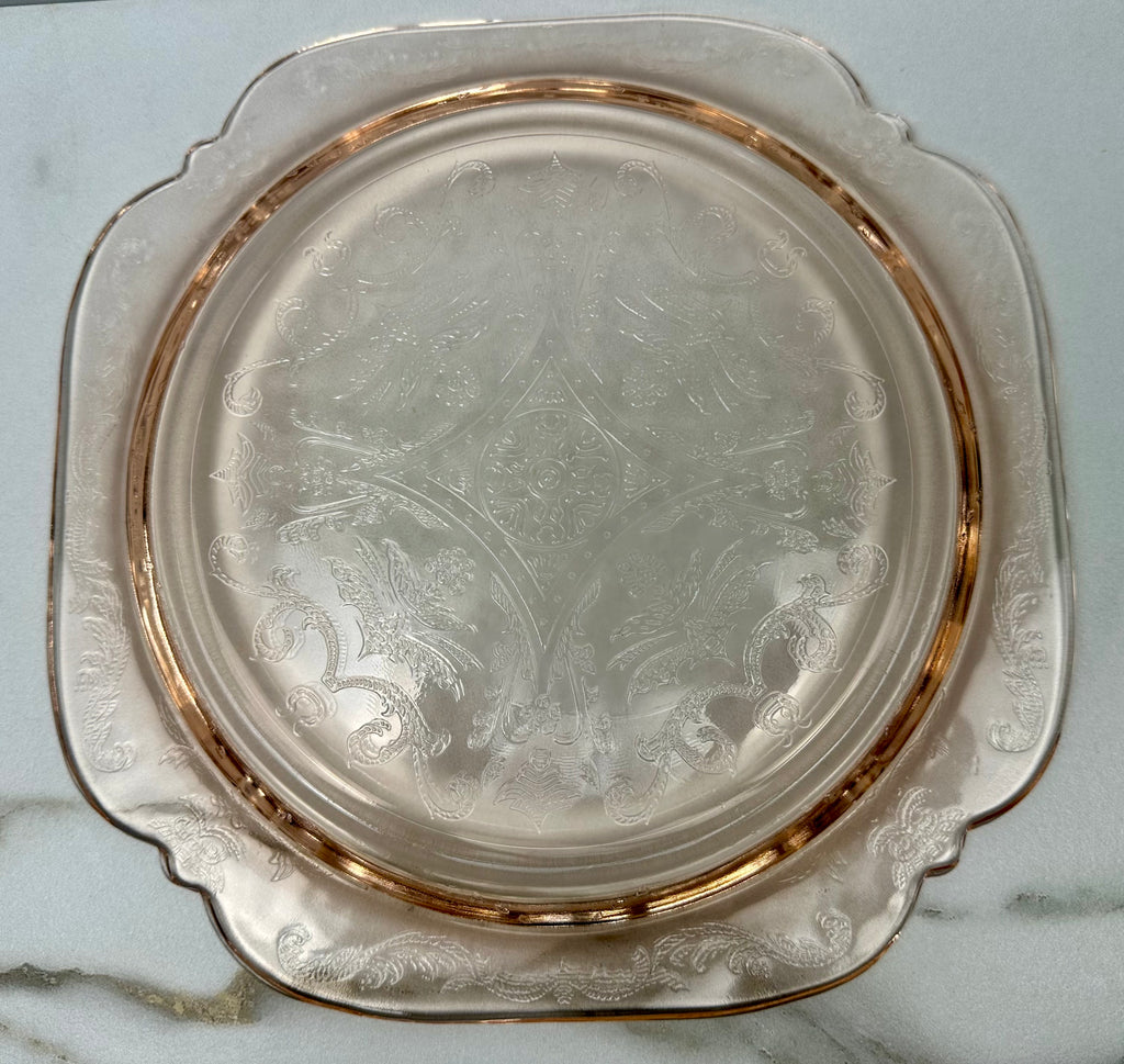 Pink Depression Glass 10 inch Plate -  “Madrid”  Federal Glass | Circa 1932-1938
